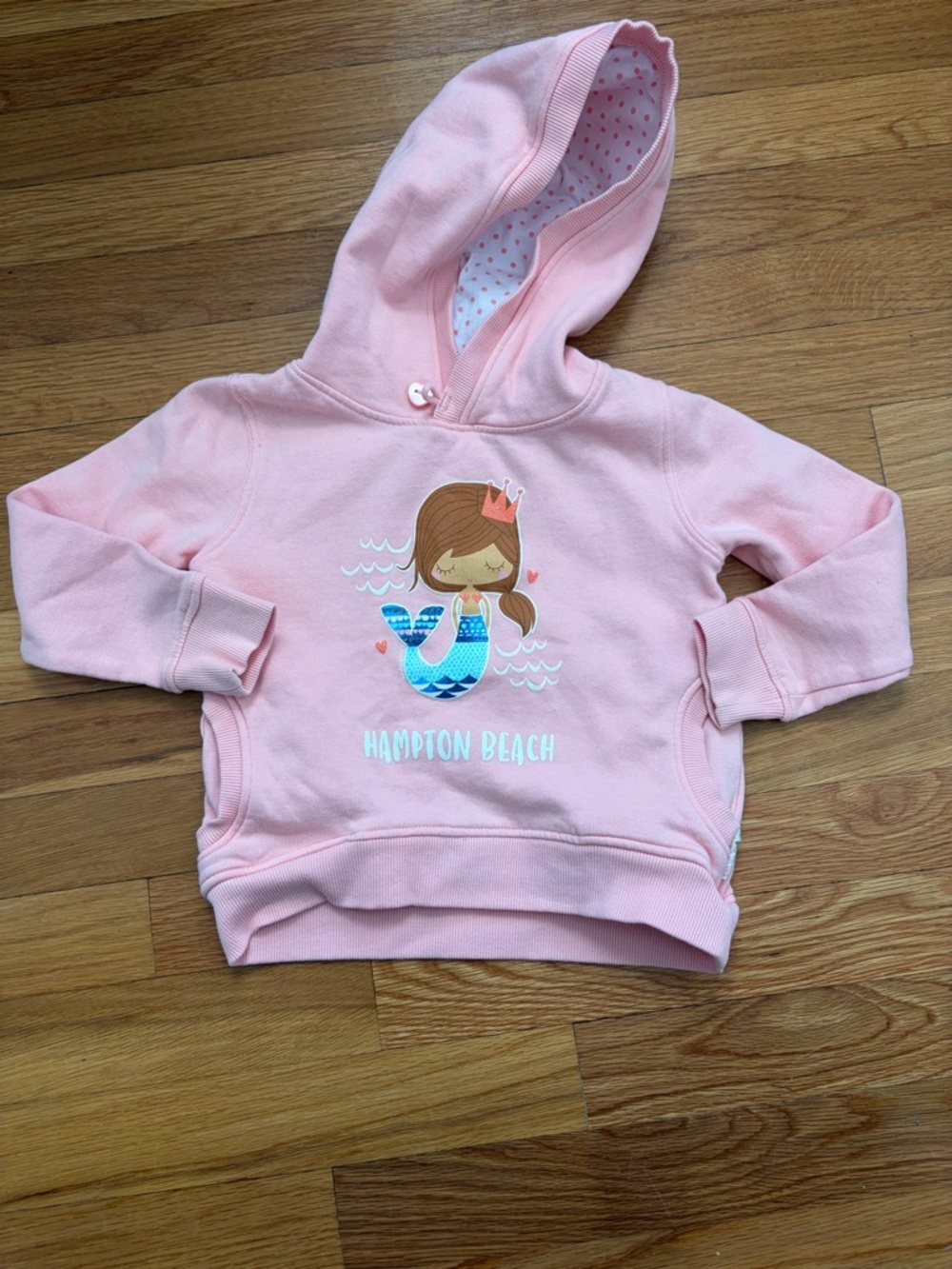 Girls' Pink Mermaid Pullover Hoodie - Hampton Beach Graphic